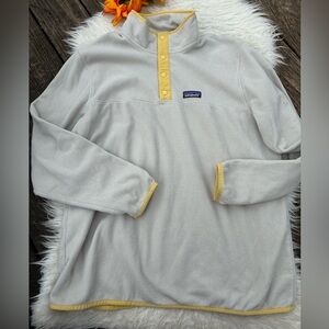 Patagonia snap Fleece Pullover with Yellow Accents